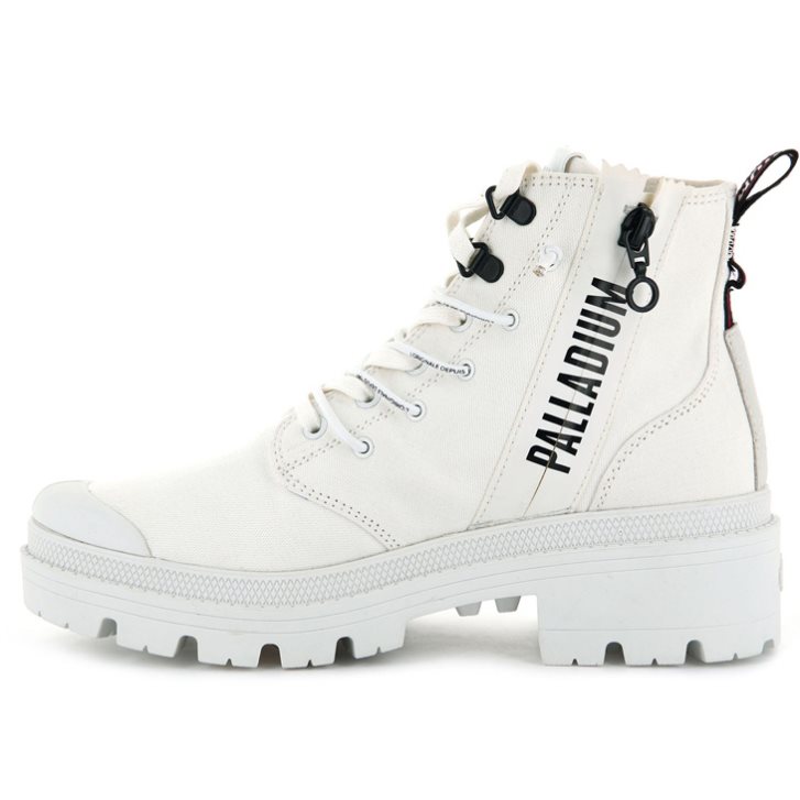 Palladium Pallabase Metro Women's Boots White | UK V976-PMT